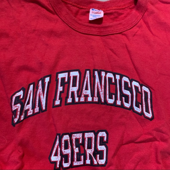 Vintage Champion Made in USA San Francisco 49ers Single Stitch Tee Adult XL Red - Picture 2 of 8
